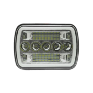 FARO PRINCIPAL 7 PULGADAS 41 LED LUZ BLANCA ALTA Y BAJA, ARO DE LUZ DIURNA BLANCA Y ÁMBAR 10-60V